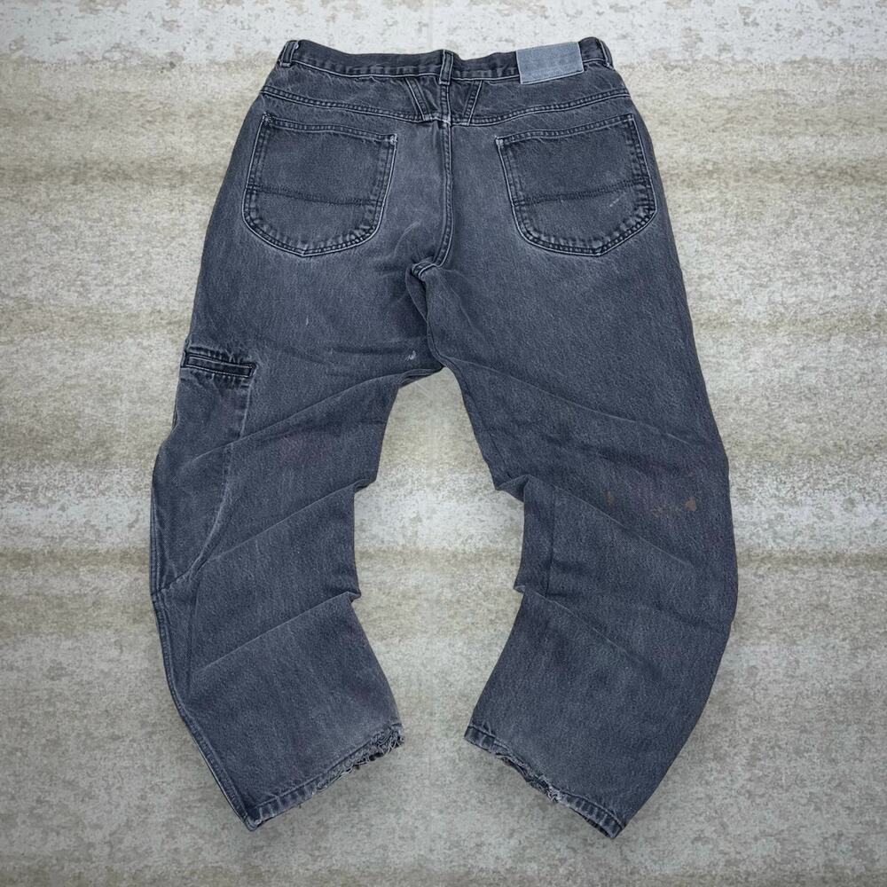 Vintage Y2K MFG Girbaud Skater Jeans 34x30 Baggy Tapered Leg Black Wash Denim